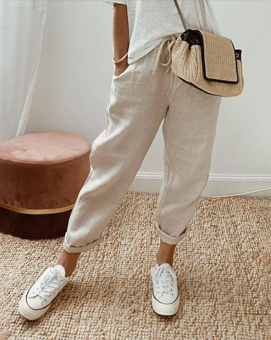 Pantalon Séverine à taille élastiquée – vue 1