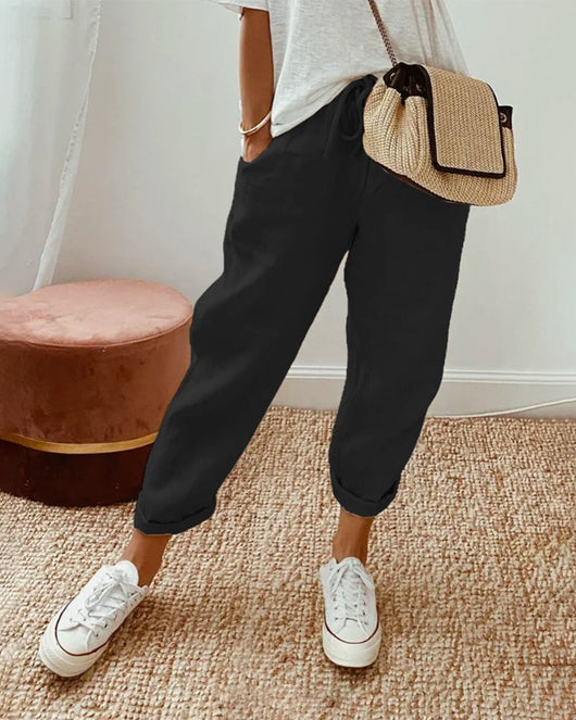 Pantalon Séverine à taille élastiquée – vue 2