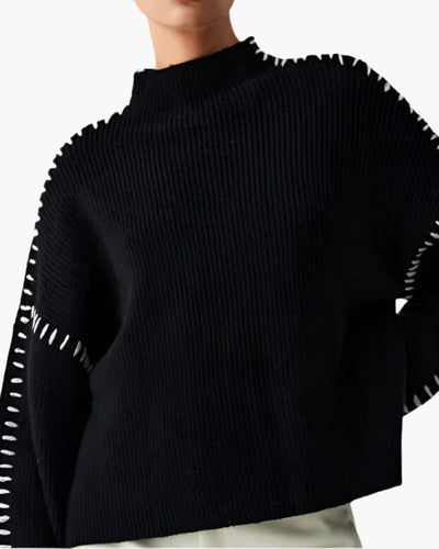 Pull Sidonie à surpiqûres – noir