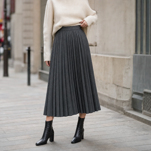 Jupe Aurélie midi plissée – vue 2