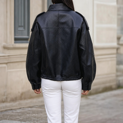 Blouson Sabine court aspect cuir – vue 2