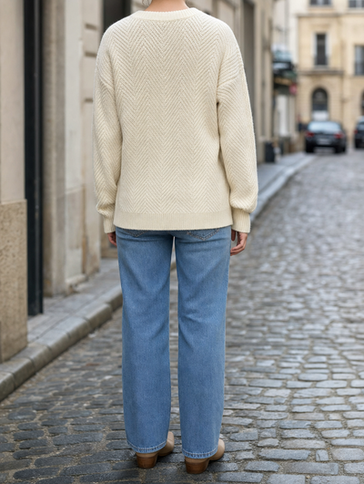 Pull Océane en maille gaufrée – vue 4