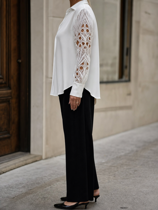 Blouse Rosalie à empiècement dentelle
