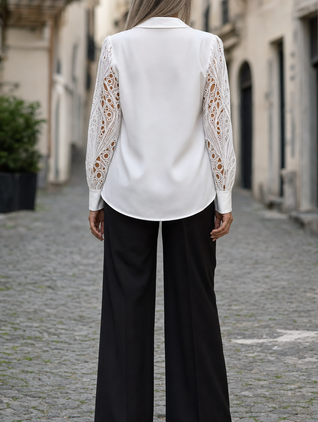 Blouse Rosalie à empiècement dentelle