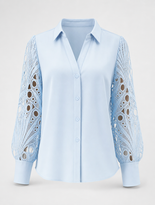 Blouse Rosalie à empiècement dentelle
