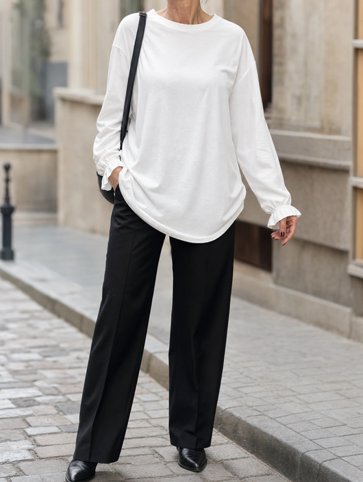 Blouse Violette à poignets volantés – vue 2