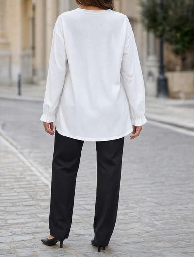 Blouse Violette à poignets volantés – vue 4