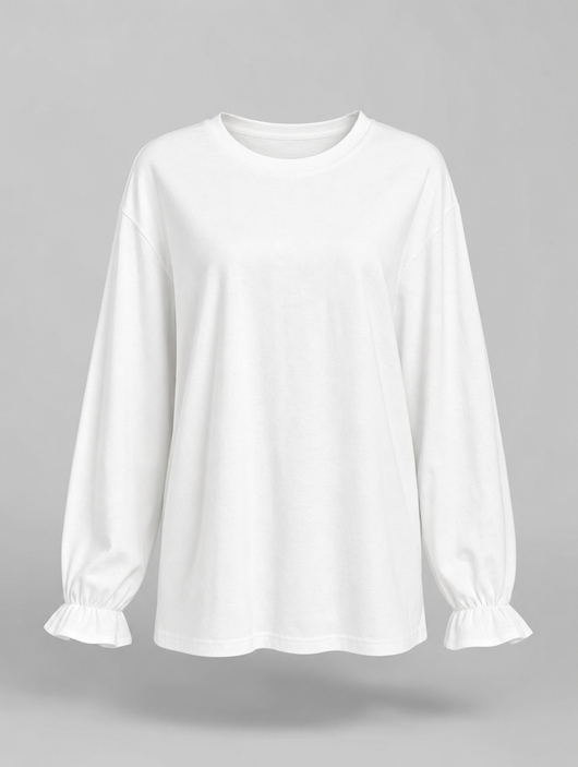 Blouse Violette à poignets volantés – vue 1