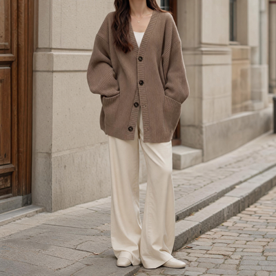 Gilet Mathilde en grosse maille – vue 2